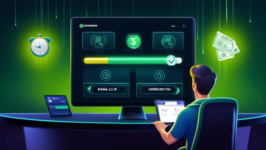 Painel de cashout com prazos e verificação numa atmosfera de casino