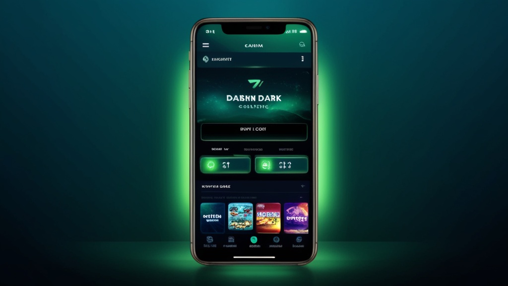 Interface móvel de casino com menus e atalhos visíveis